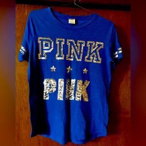 Pink T-shirt Medium Blue